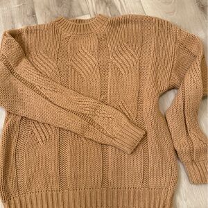 Cozy Tan Knit Sweater